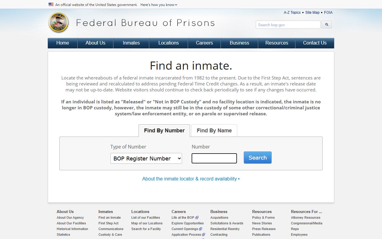 Federal BOP inmate locator for Pacific County federal custody fallback searches